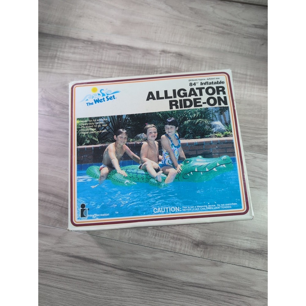 Intex Vintage 1985 Wet Set 84" Alligator Ride-On Pool Inflatable Open Box - Picture 10 of 12